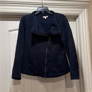 Women's Eileen Fisher Navy Blue Quilted Jacket organic cotton PM